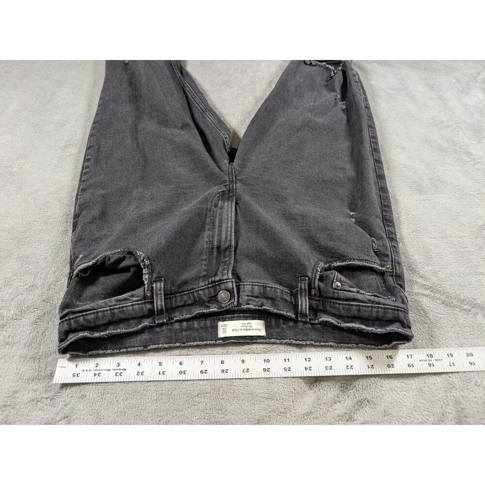 Abercrombie & Fitch The Skinny High Rise Jeans Womens 32/14 Black Distress Denim - Picture 7 of 10